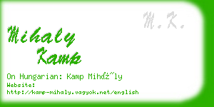 mihaly kamp business card